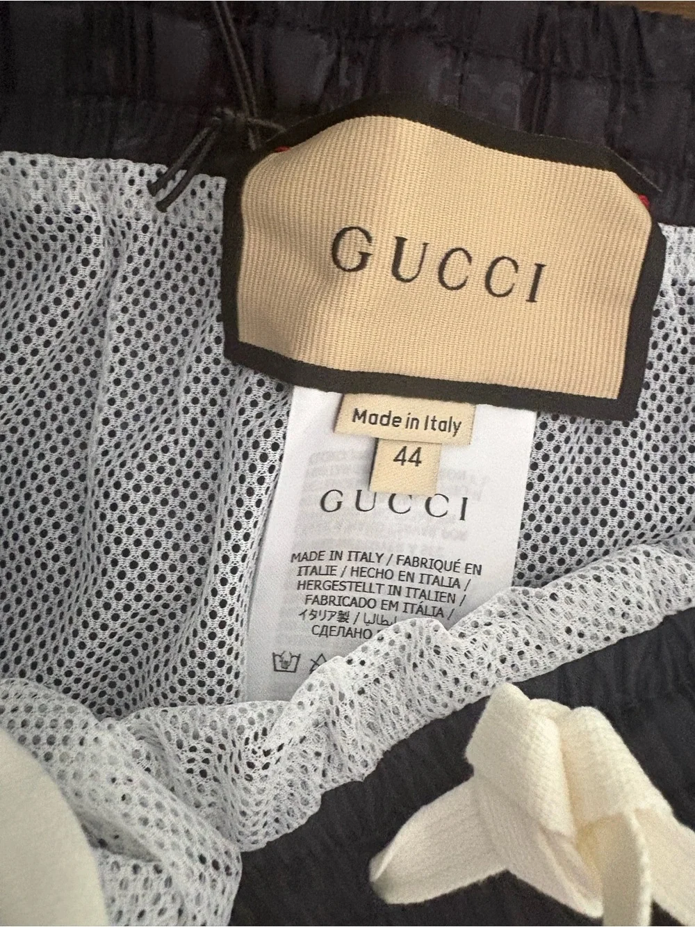 Gucci Navy GG Jacquard Athletic Shorts with Cream Piping